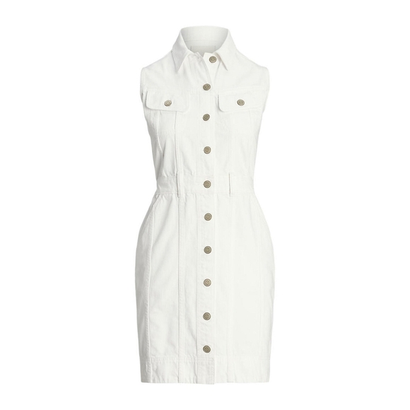 Ralph Lauren Dresses & Skirts - NWT Lauren Ralph Lauren White Wash Denim Mini Dress Sleeveless Women’s